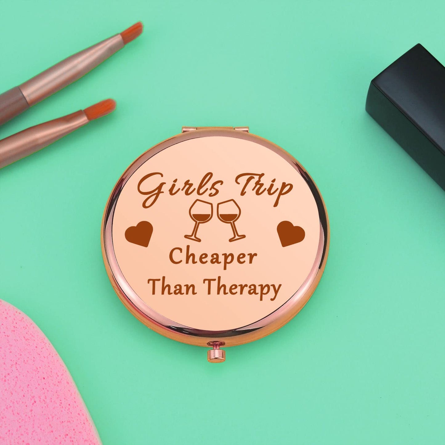 Girls Trip Gifts Weekend Gifts Trip Gift for Teens Bestie Daughter Travel Makeup Mirror for Best Friends Sister Girls Getaway Gift Friendship Compact