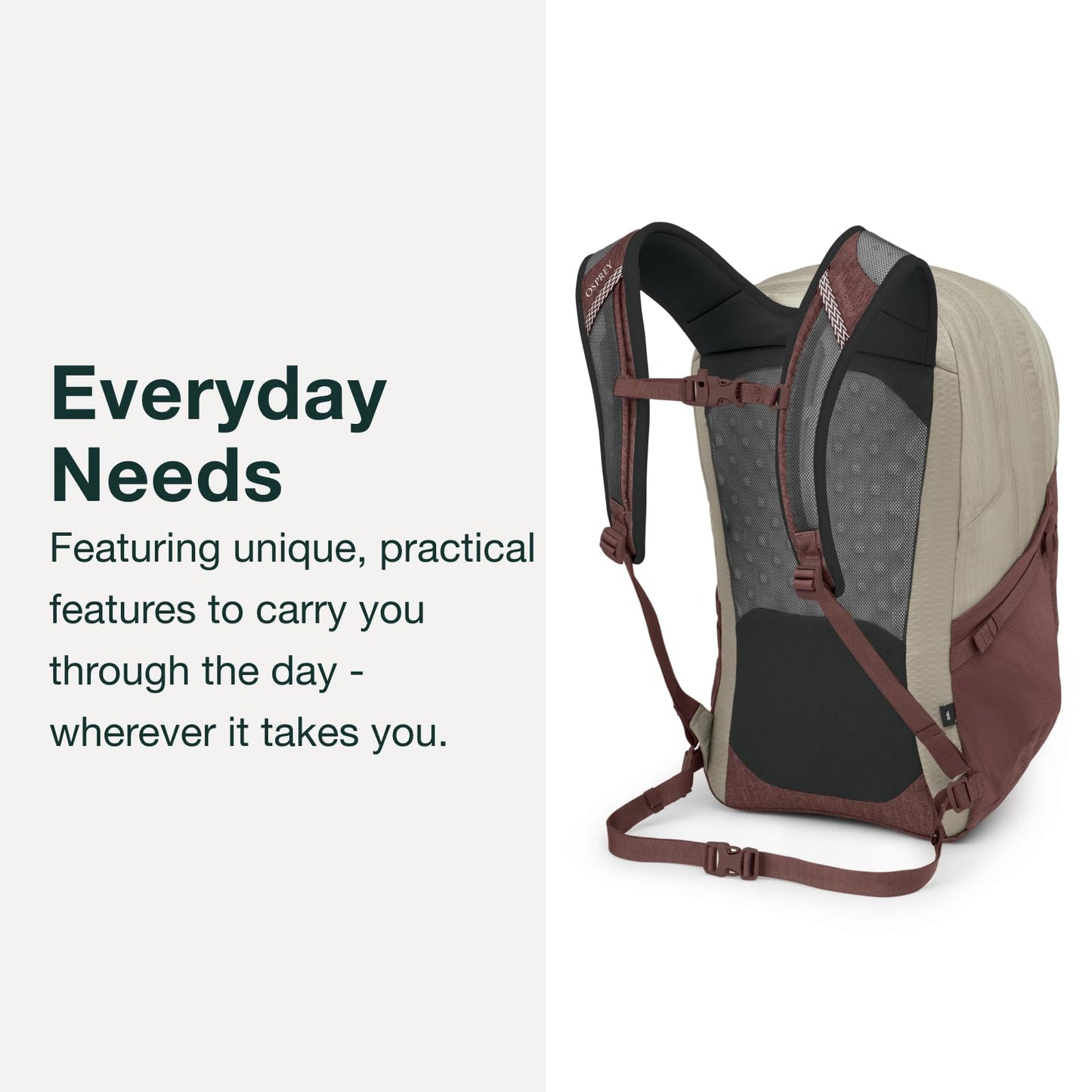 Osprey Comet Laptop Backpack, Alpaca Tan/Latte Brown Heather