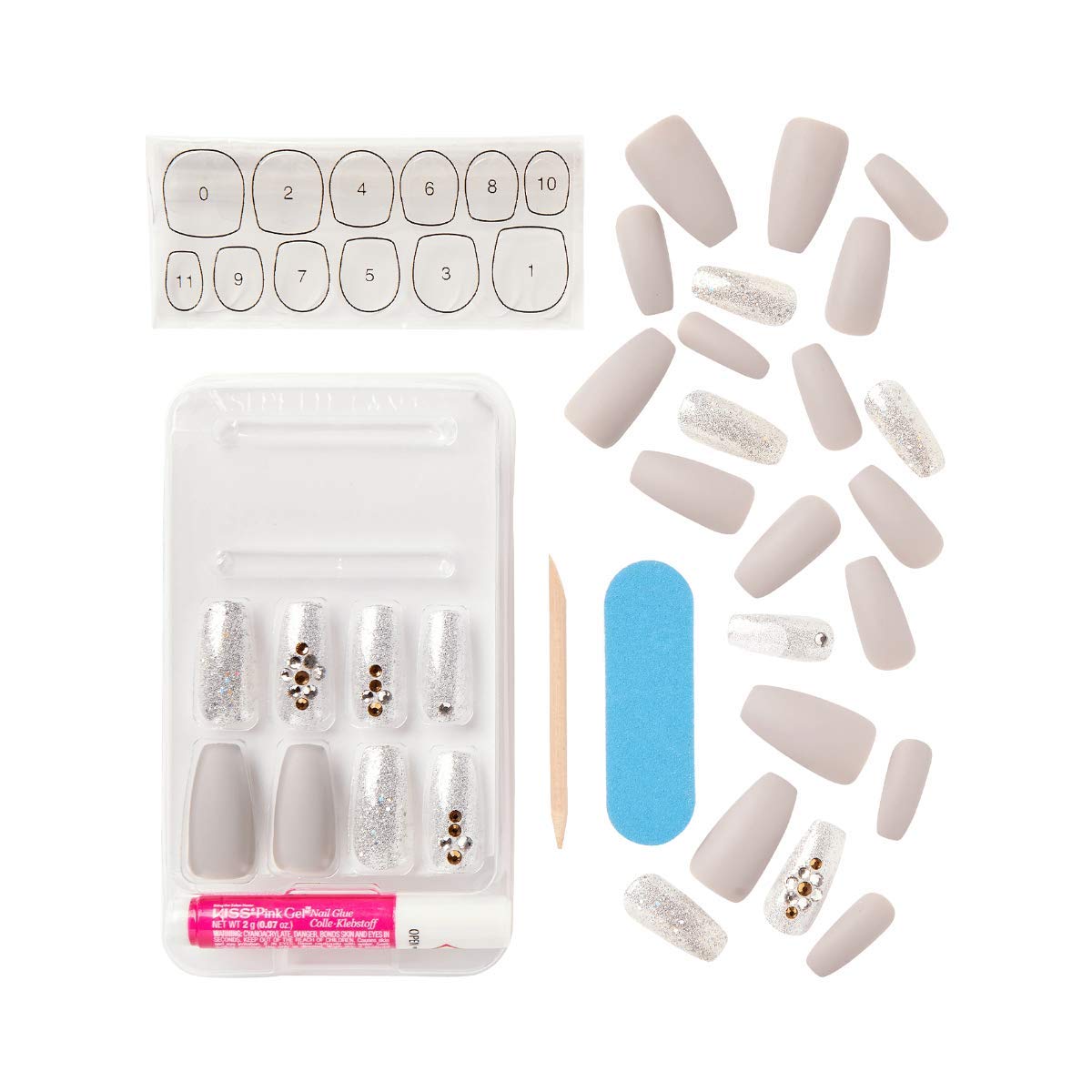 KISS Jewel Fantasy Nail Kit - Empress (KJF01) Beauty & Personal Care KISS