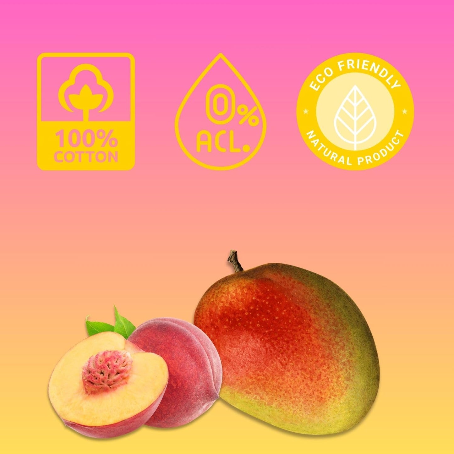 White Towel Services 8" x 8" inch Moist Cotton Towel Individually Wrapped - Peach-Mango Scent (Case of 50) - Single-Use Oshibori Style Cotton