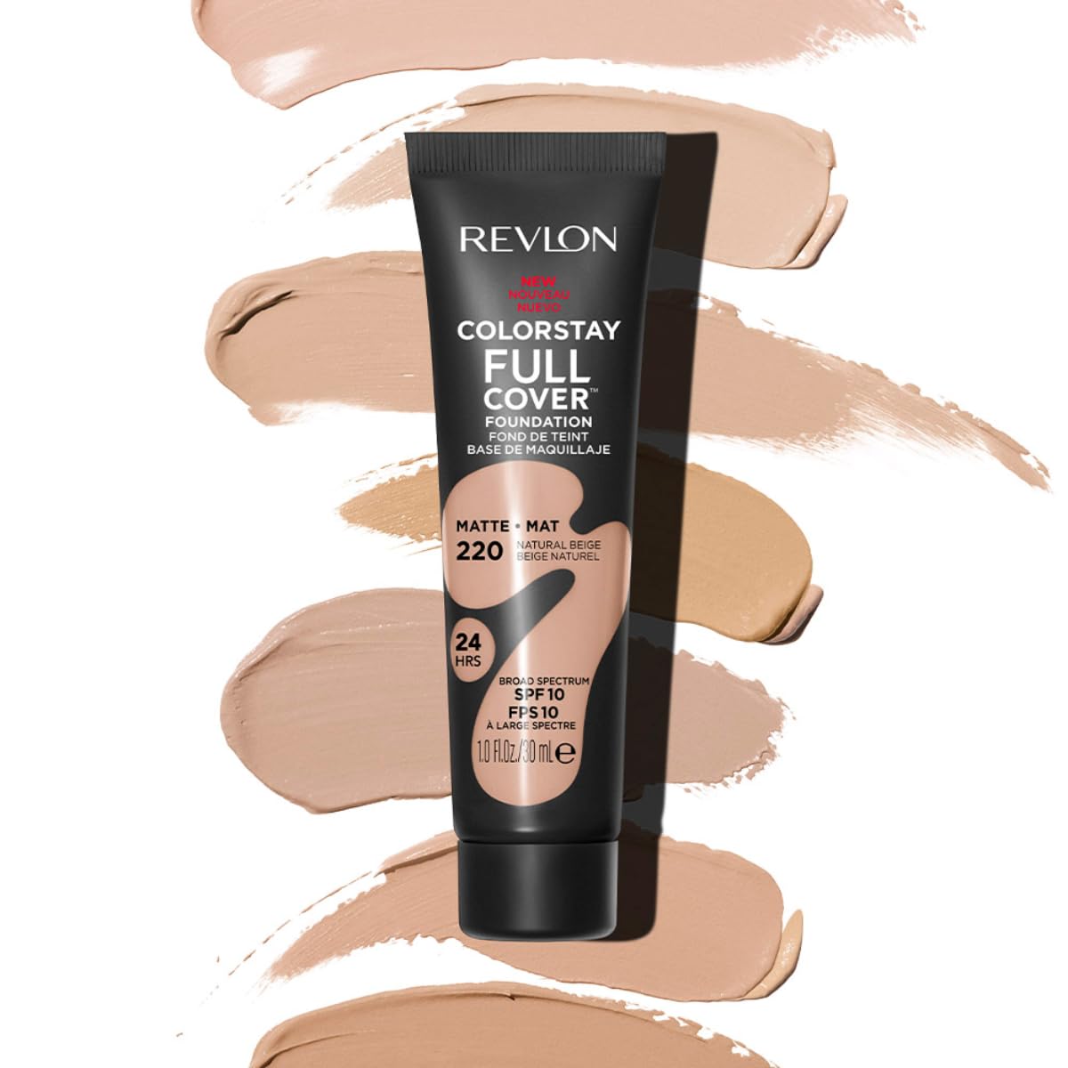 Revlon Liquid Foundation, ColorStay Face Makeup for Normal and Dry Skin, Longwear Full Coverage with Matte Finish, Oil Free, Natural Beige, 1.0 Fl Oz
