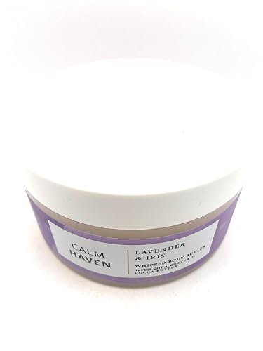 Bath and Body Works Calm Haven Lavender & Iris Whipped Body Butter Made With Shea Butter, Coca Butter & Coconut Oil - 6.5 oz / 185 g