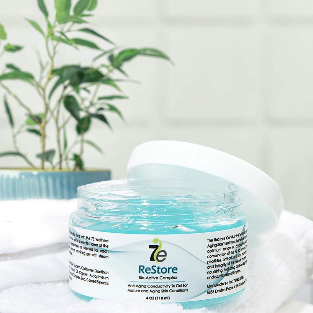 Myolift 7E Wellness ReStore Conductive Gel, 4oz – Microcurrent Facial Gel with Green Tea, Hyaluronic Acid & Collagen for Firm, Youthful Skin