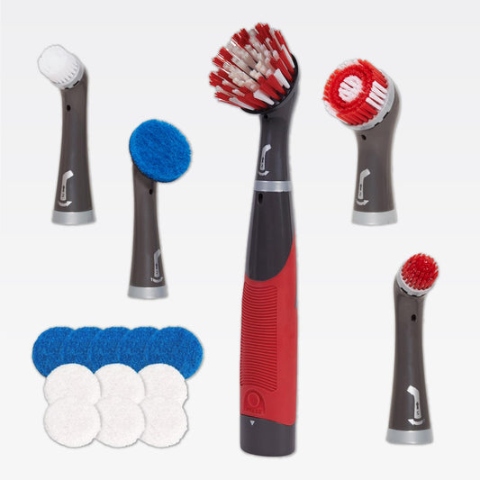Rubbermaid Reveal Power Scrubber 18-Pc Kit – Cordless Electric Brush for Kitchen, Bathroom, Tile, Grout, Shower & Tub