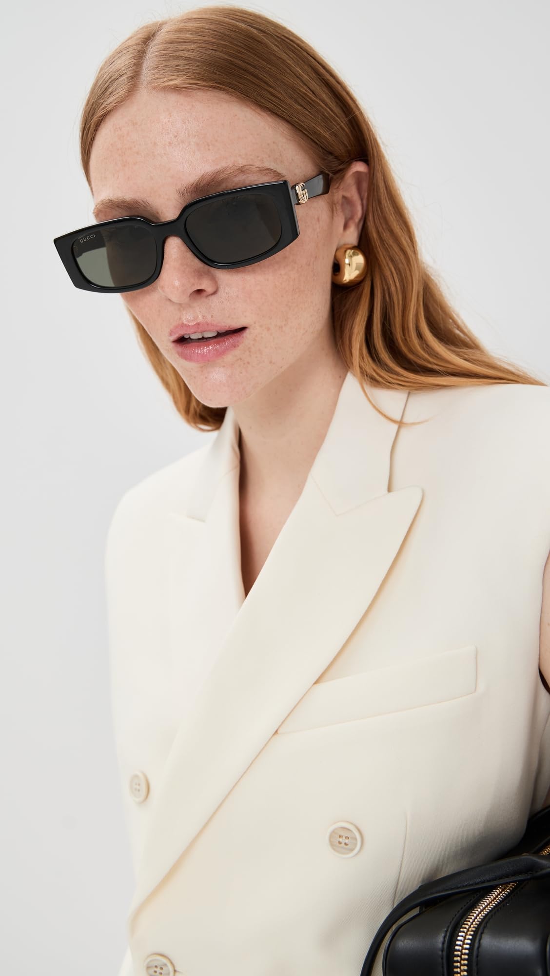 Gucci Women's GG1534S Sunglasses, Black-Black-Grey, One Size