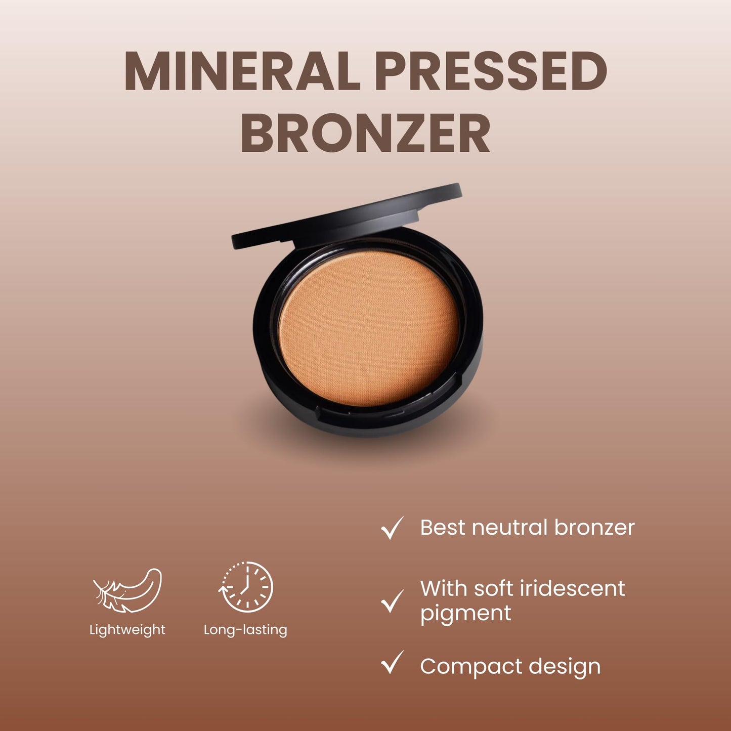POISE Makeup Mineral Pressed Bronzer | Earth Mineral-based with Soft Iridescent Pigment For A Perfect Sun-kissed Glow