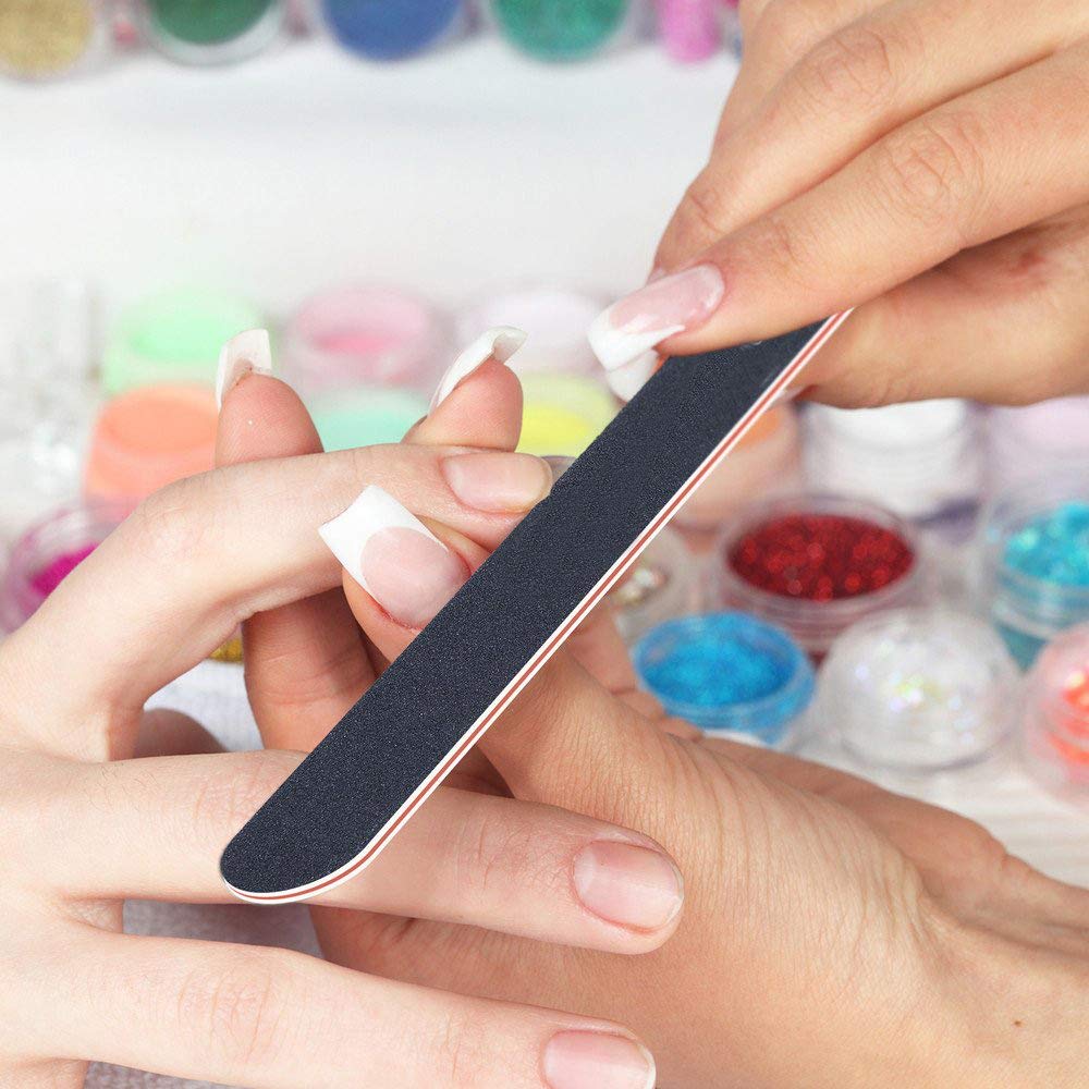 Nail File 21ct 100/180 Grit Emery Board Filer for Acrylic/Natural Fingernail