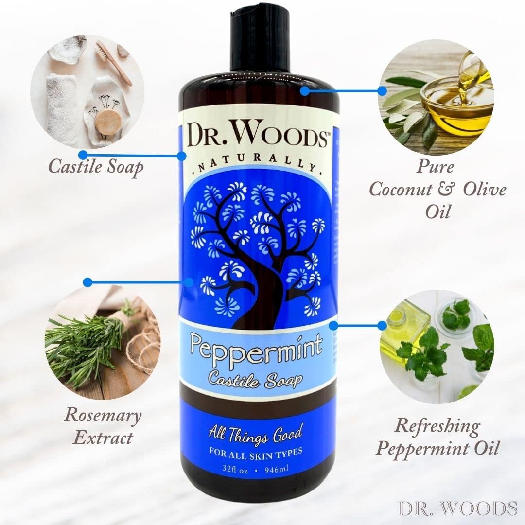 Dr. Woods Peppermint 32oz Castile Soap (6 Pack)