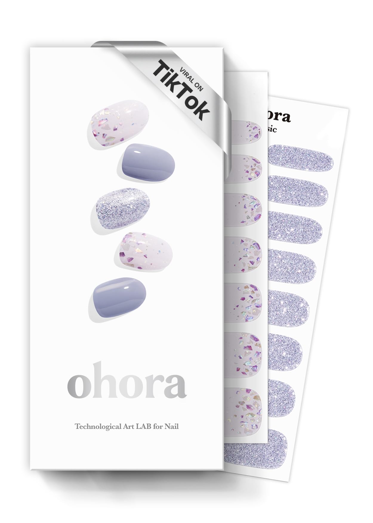 ohora Semi Cured Gel Nail Strips (N Afterglow) - Blue, Glitter, Works with Any UV/LED Lamps, Salon-Quality, Long Lasting, Easy to Apply & Remove Beauty and Personal Care ohora Default Title