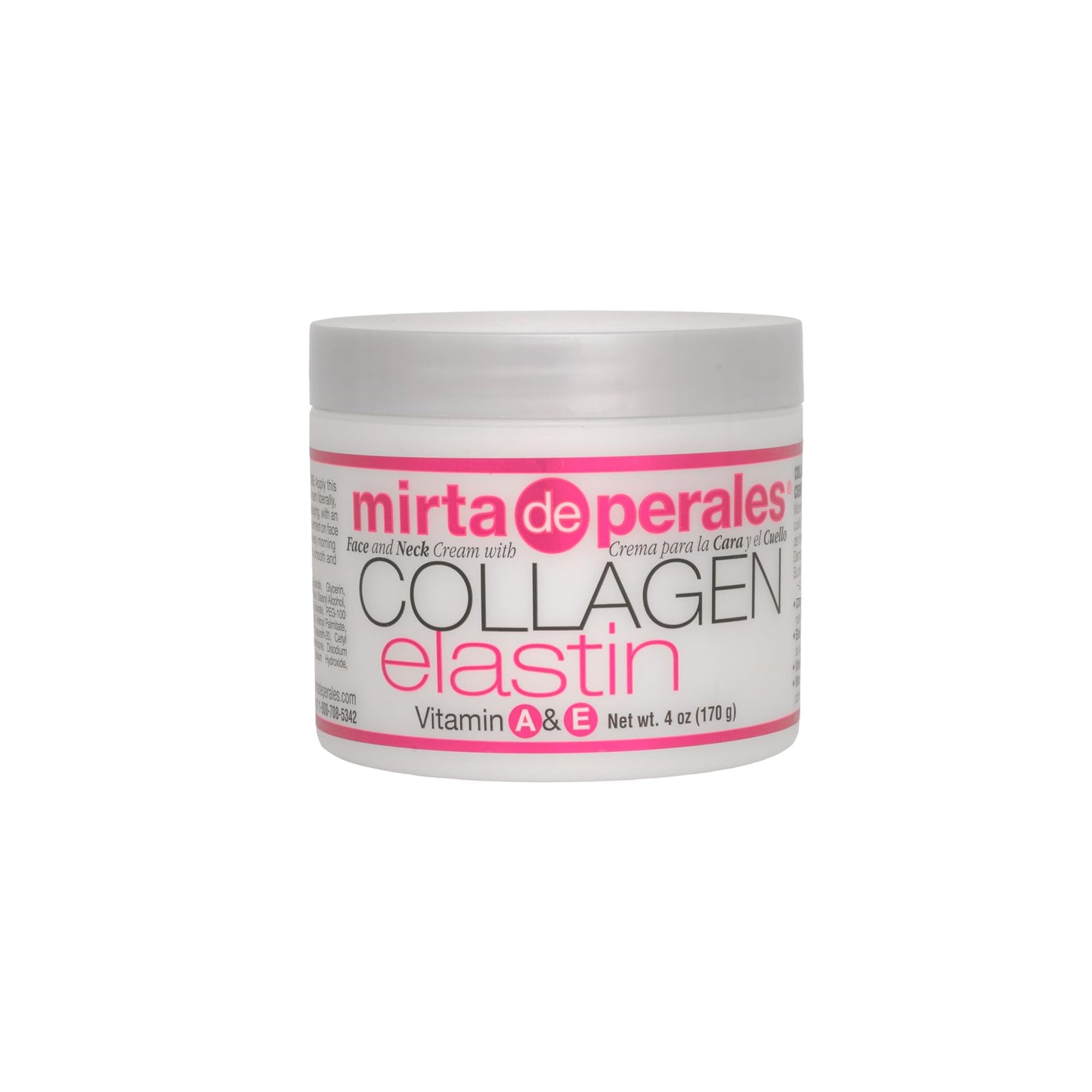 Mirta De Perales Collagen Elastin Face & Neck Cream with Vitamins A & E | Hydrating Anti-Aging Moisturizer for Firmness, Elasticity, Fine Lines