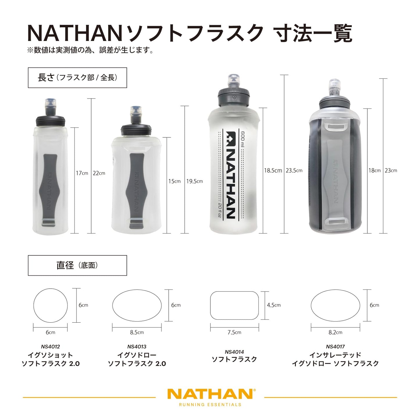 Nathan 14oz Soft Flask with Bite Top. Fits ALL Nathan Vests. Flexible Water Bottle