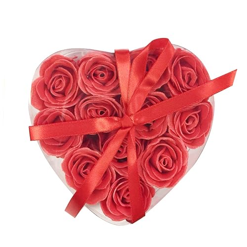 Rose Scented Red Rose Shaped Soaps (Set of 12) Beauty & Personal Care Wrapables