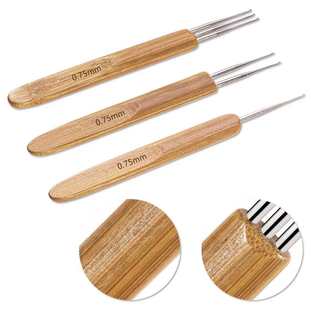5 Pcs Dreadlocks Tool Set Includes 3 Pcs Dreadlocks Crochet 1 Hook 2 Hooks 3 Hooks Hair Weaving Needle Crochet, 2 Pcs Crochet Hair Tools Interlocking