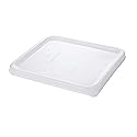 Rubbermaid Commercial Products Large Lid For 2/4/6/8 Qt. Plastic Space Saving Square Food Storage Container, White, Lid…