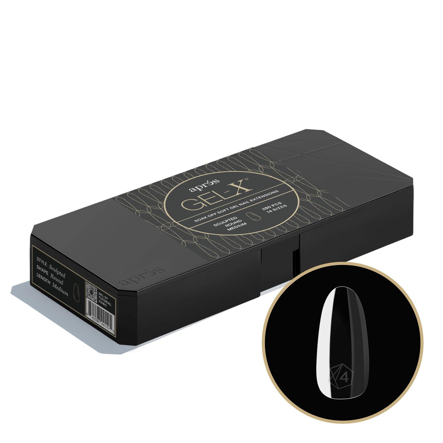 Apres Gel-X® Round Box of Nail Tips | 280 Gel-X Tips, Soft Gel Tips, 14 Sizes 00-9 | Half-sizes Included (Sculpted Round Medium, 280.00 Fl Oz (Pack Beauty & Personal Care APRÉS