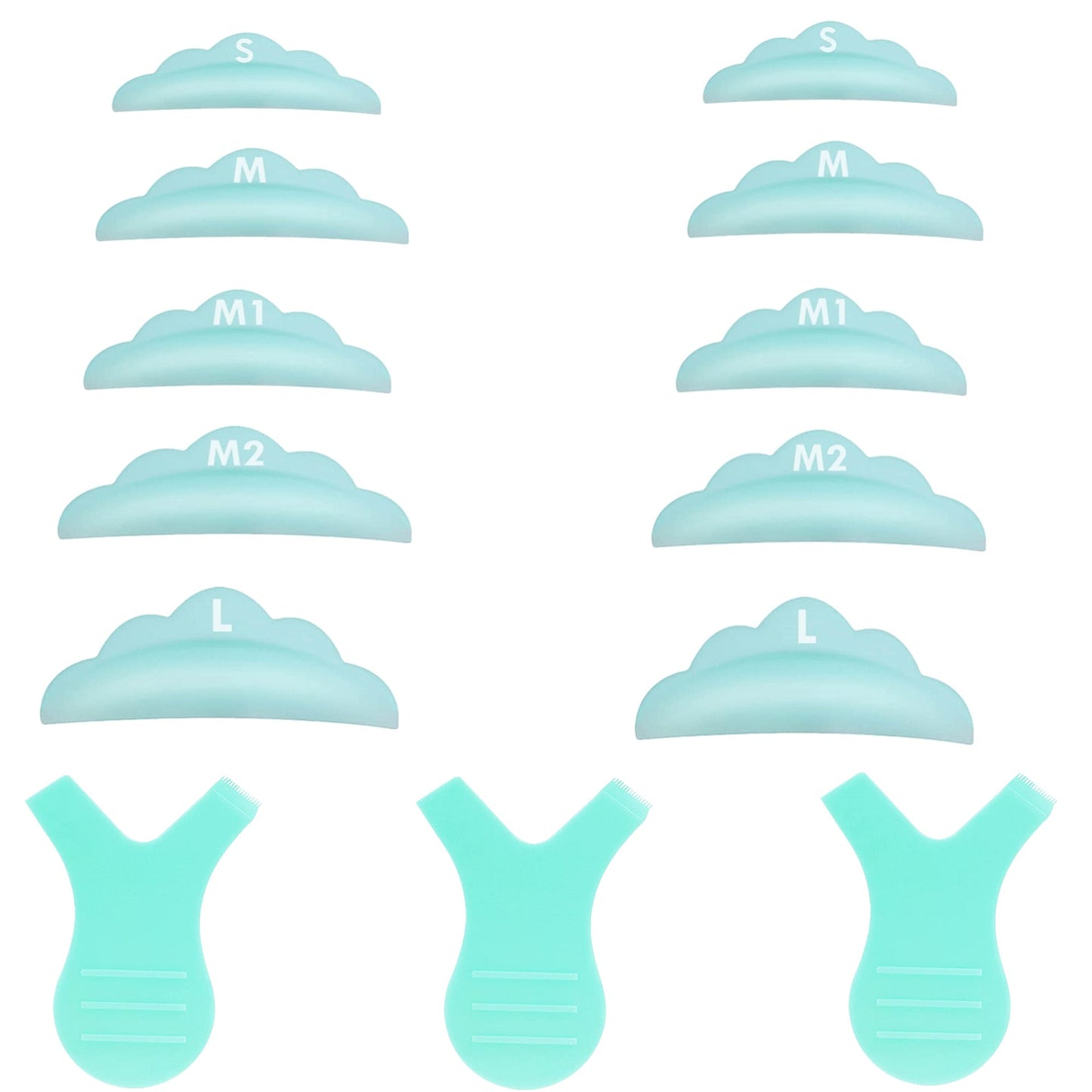 Lash Lift Pads?DIY Eyelash Lift Pads?Eyealsh Perm Rods, Lash Lifting at Home 10 Pcs Sky Blue Pads 5 Size SMM1M2L Reusable Soft Silicone Shields