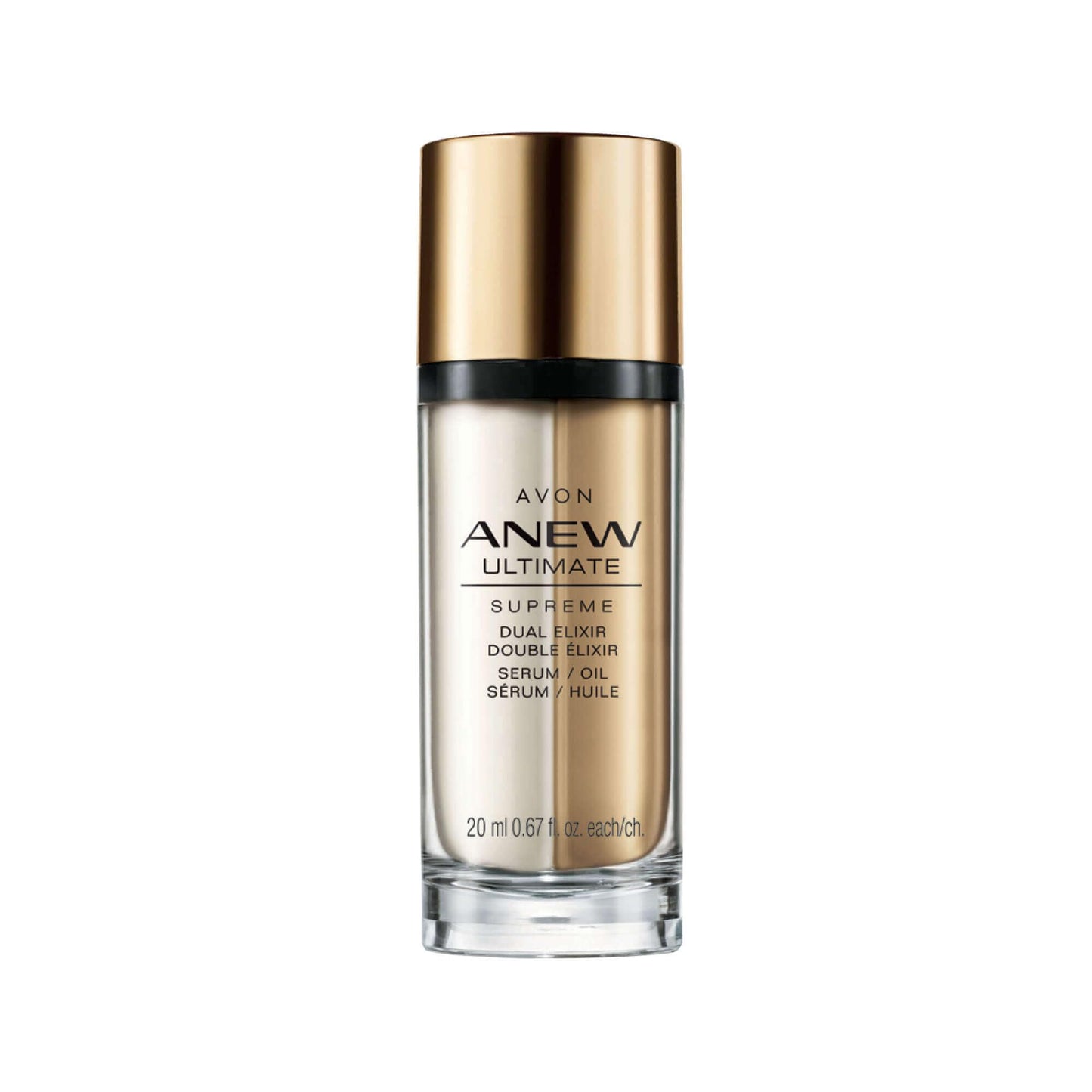Avon Anew Ultimate Supreme Dual Elixir |Anti-Aging Serum + Oil with AHA, Argan Oil and Camellia Oil