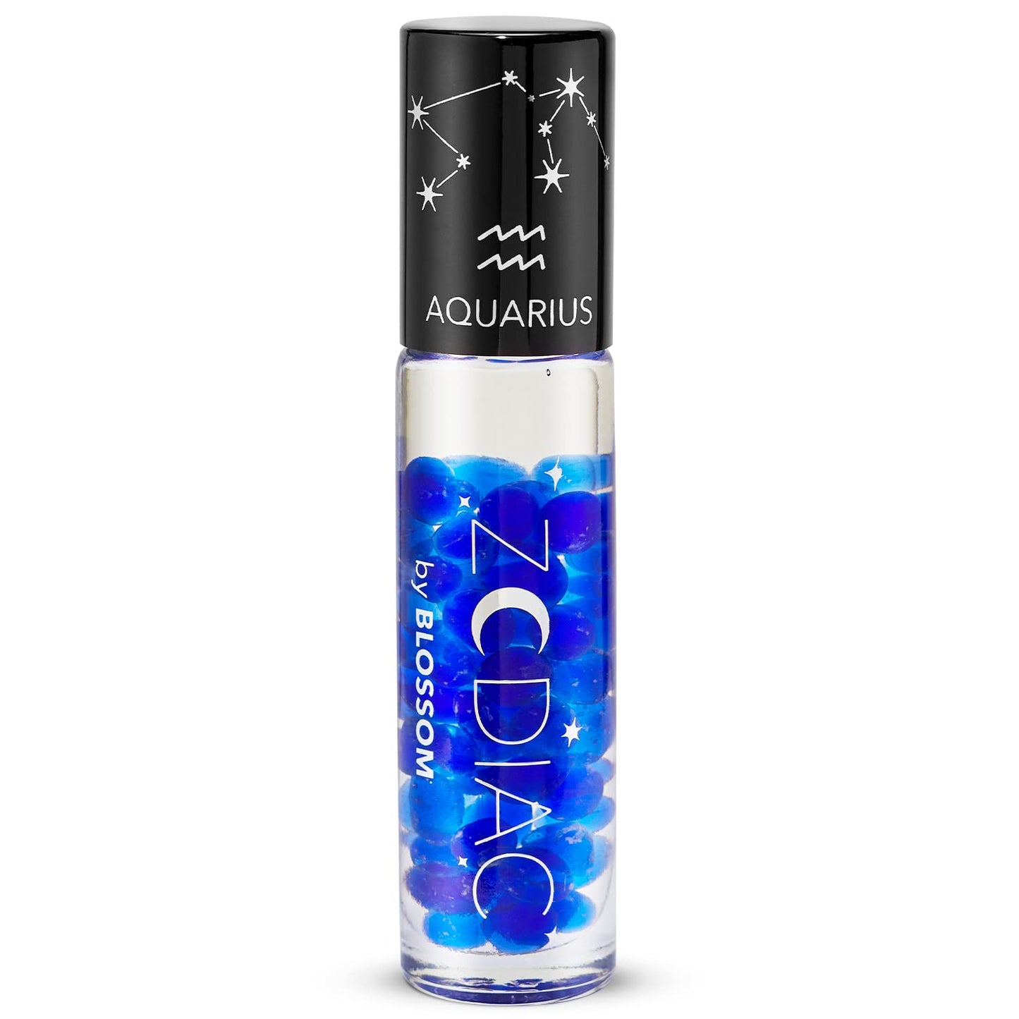 Blossom Lip Gloss Zodiac Sign Vanilla Scented Roll-On Lip Gloss, Moisturizing + Hydrating with Zodiac Crystals, Made in USA, 0.20oz, Aquarius