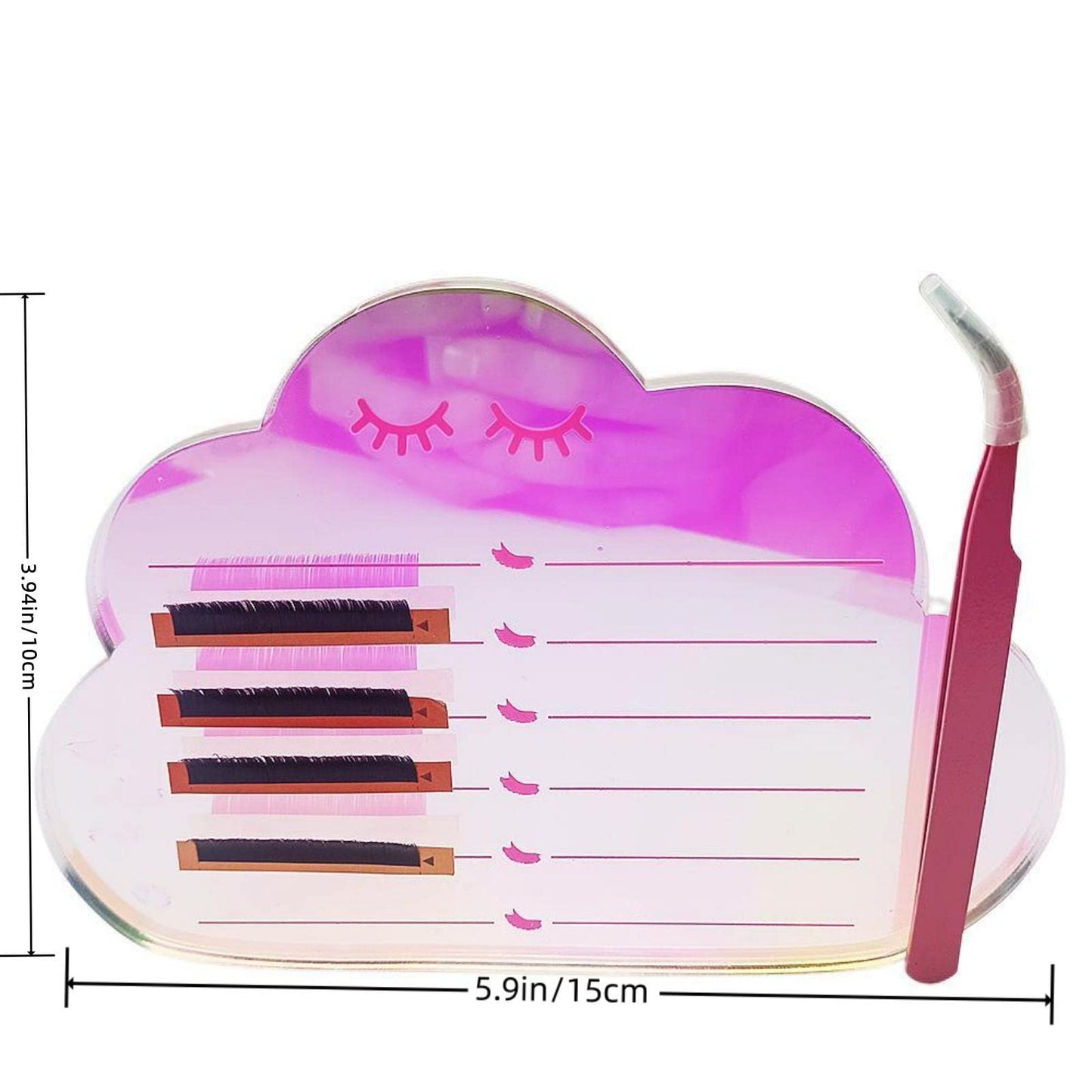 LIXIMMAZN Dazzling Eyelash Grafting Pallet, Acrylic Lash Tile holder, Makeup Palette Eyelash Extensions Storage Gasket Pads with Suction for Tweezers