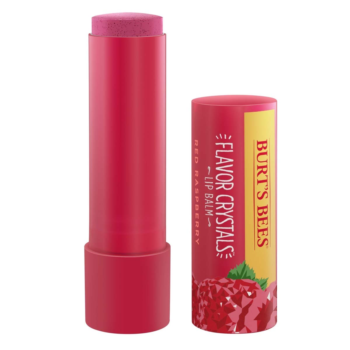 Burt's Bees Flavor Crystals 100% Natural Lip Balm, Red Raspberry with Beeswax & Fruit Extracts - 1 Tube,0.16 ounce
