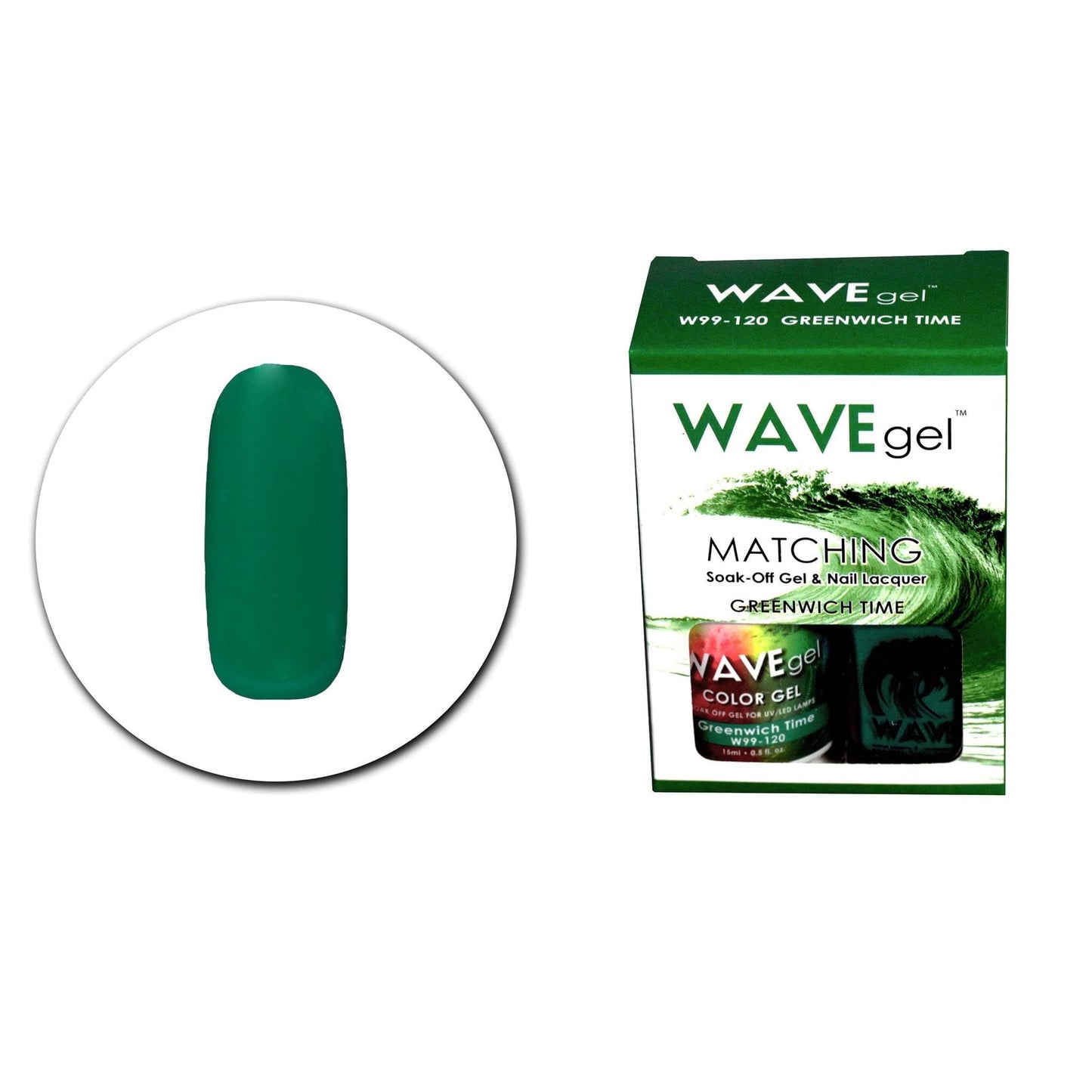 WAVEGEL Soak-0ff Gel & Nail Lacquer Matching Duo Set - Greenwich Time - W99120-99120 I 0.5 Oz Beauty & Personal Care WAVE gel