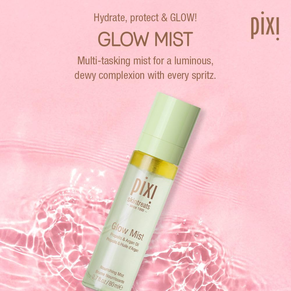 Pixi Beauty Glow Mist | All-Over Mist For Luminous Complexion | Set & Refresh Makeup | Hydrate Skin With 21 Natural Oils | 2.70 Fl Oz