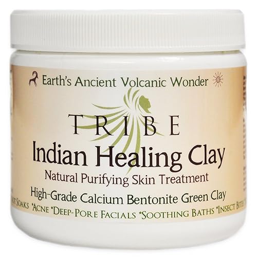 Indian Healing Clay | 100% Natural Desert Sourced Calcium Bentonite | Deep Pore Facial Cleanser, Detoxify | Purify Skin | By TRIBE 16oz