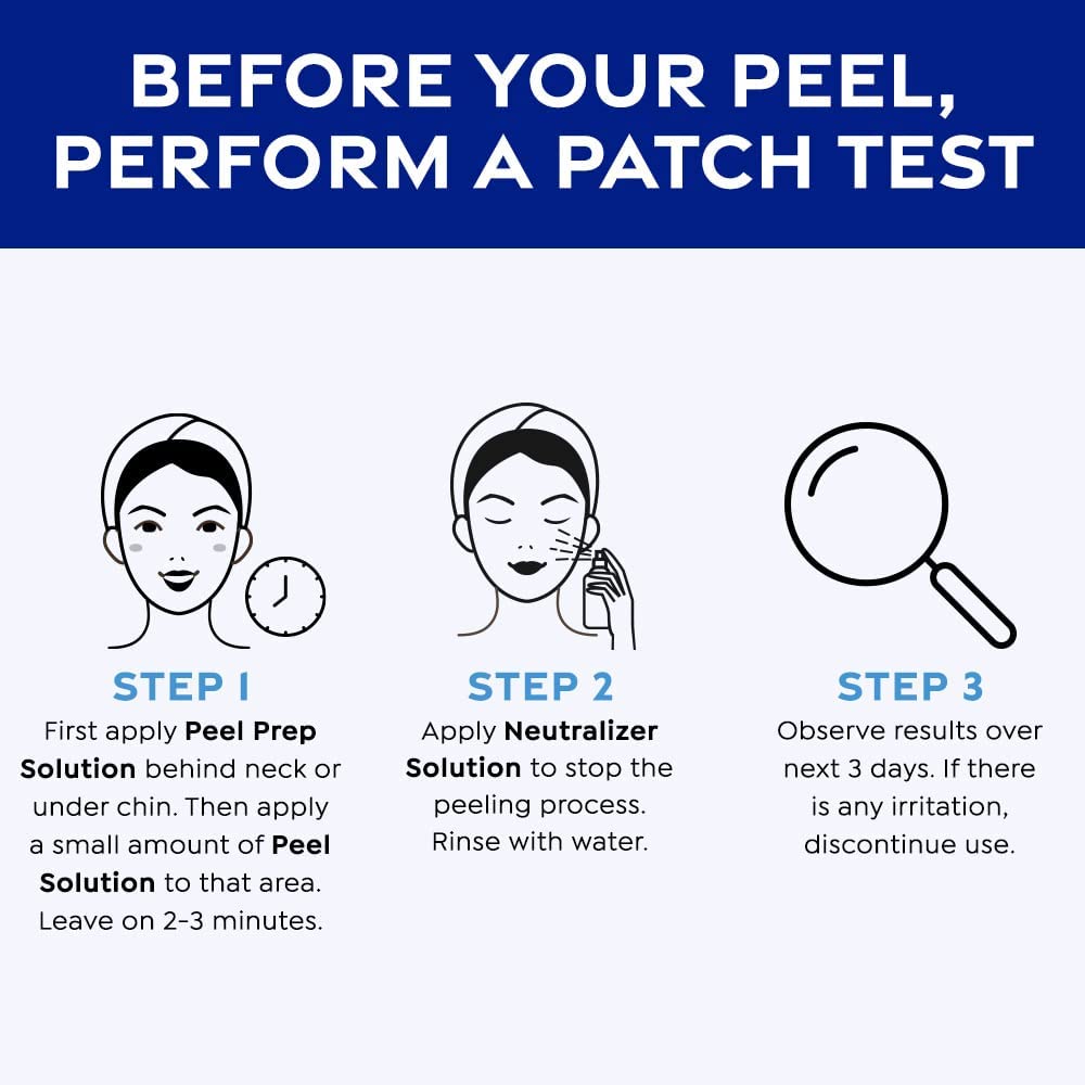 MedPeel Glycolic Acid 50% Essential Peel Kit – 3 Pc Set with Peel, Prep & Neutralizer | Medium Strength Face Peel for Wrinkles & Dark Spots, 1 oz