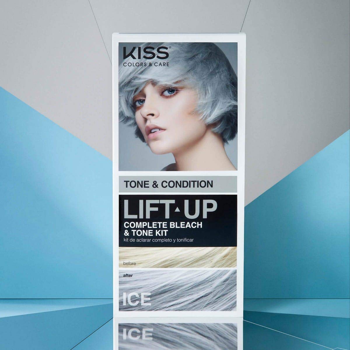 KISS Lift Up Complete Hair Bleach Kit with Revitalizing Plex Serum to Protect from Damage, Maximum Strength to Lighten Dark or Resistant Hair