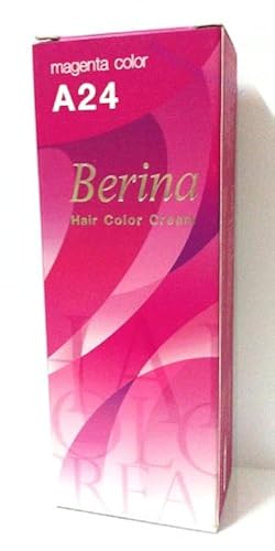 Berina Permanent Hair Dye Color Cream # A24 Magenta Made in Thailand by Capushino