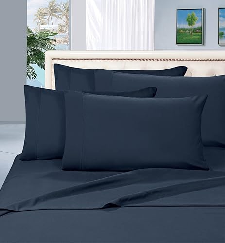 Elegance Linen 2pc Pillow Cases 90 GSM Microfiber - Available in Many Sizes and Many Colors,Full/Queen, Navy Blue