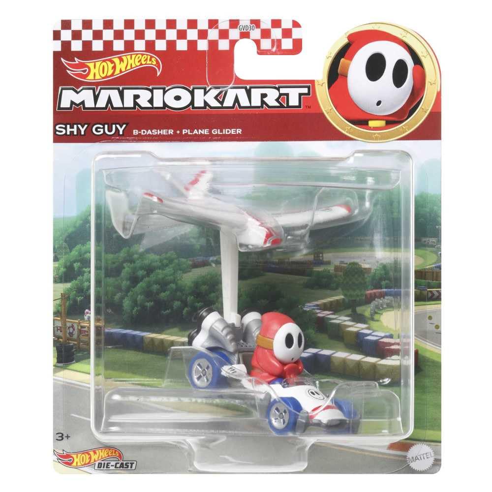 Hot Wheels Mario Kart Shy GuyB Dasher with Plane Glider