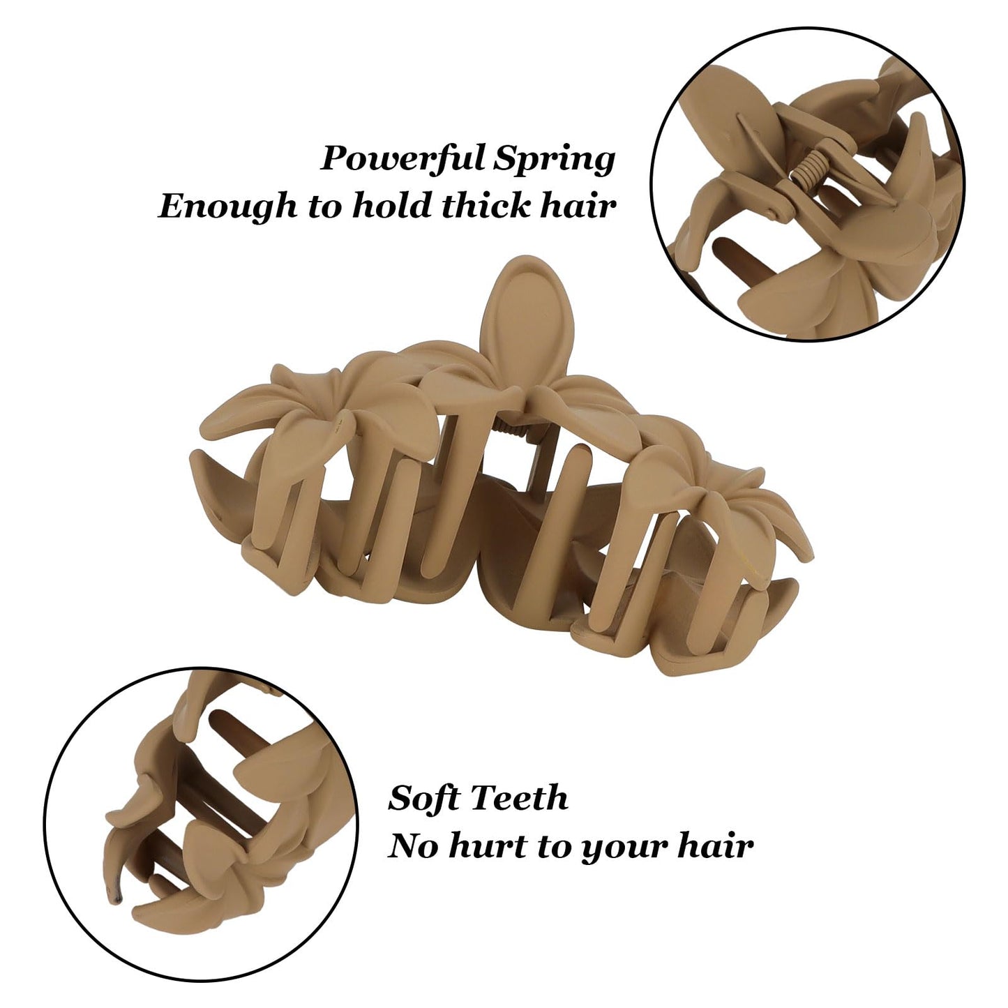 ANBALA 4PCS Hawaiian Plumeria Flower Hair Clips - Large Non-Slip Matte Claw Clips for Women, Strong Hold Beach Hair Accessories Beauty and Personal Care ANBALA