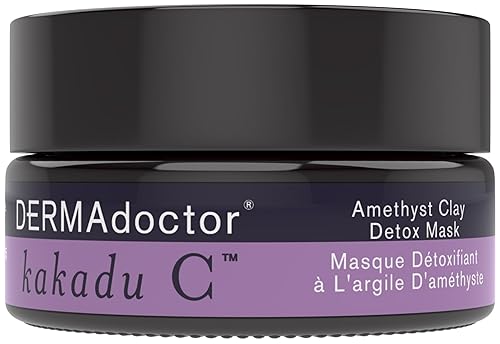 DERMAdoctor Clay Mask for Face with Bentonite & Kaolin Clay - Vitamin C Mask for Face, Pore Minimizer, Facial Detox, Facial Oil Remover, Illuminator