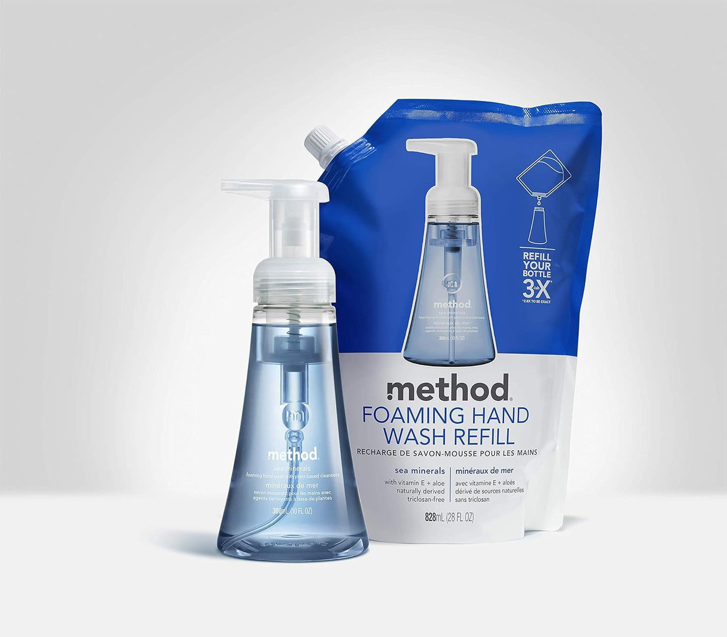 Method Naturally Derived Foaming Hand Wash, Green Tea + Aloe, 10 Ounce