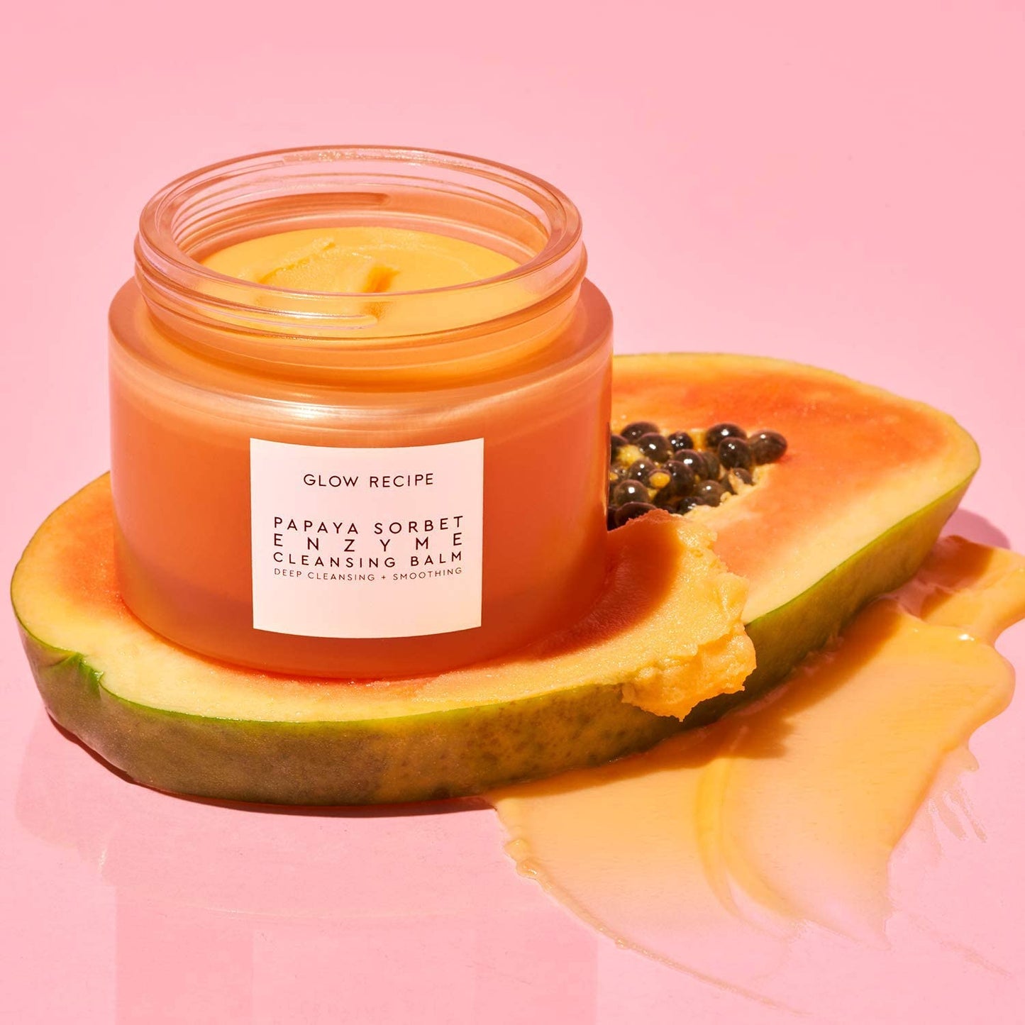 Glow Recipe Papaya Enzyme Cleansing Balm 3.38 oz – Makeup Remover & Gentle Exfoliating Face Wash to Melt Makeup, Even Skin Tone & Hydrate