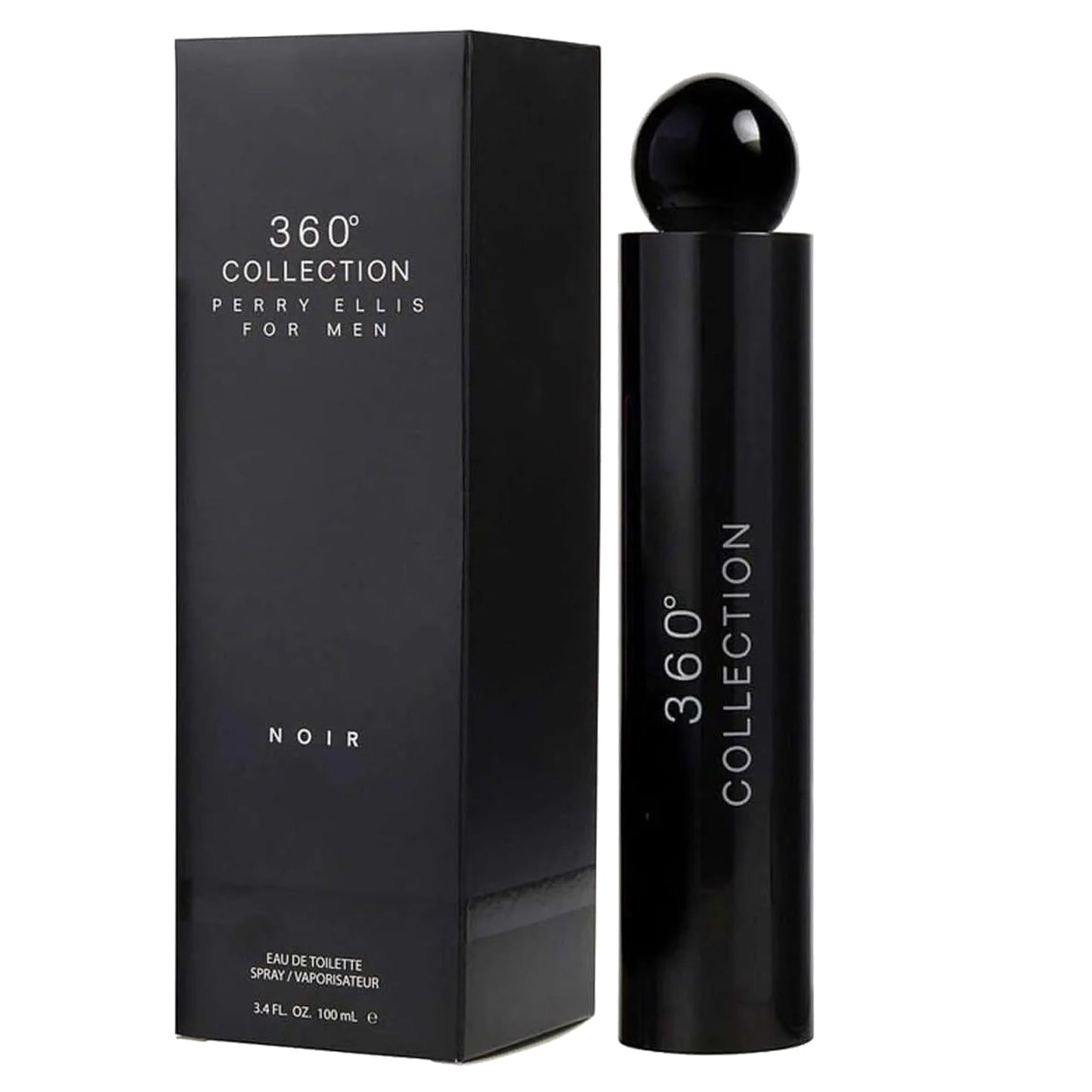 Perry Ellis 360 Collection Noir for Men Eau de Toilette Spray, 3.4 Ounce