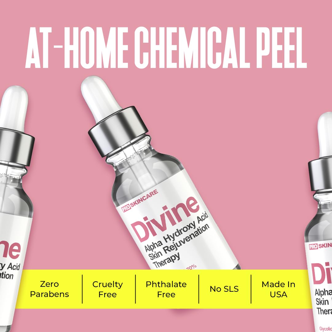 Glycolic Acid 70% Professional Peel – At-Home Alpha Hydroxy Face Peel for Acne Scars, Wrinkles, Fine Lines & Collagen Boost, Liquid Exfoliant