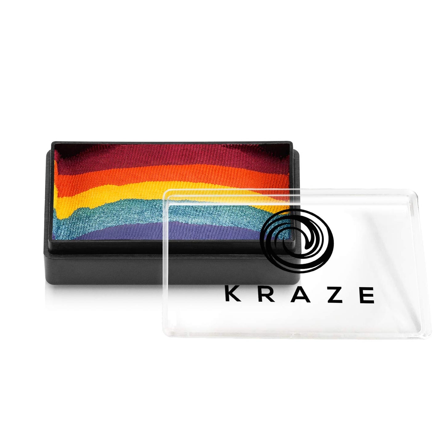 Kraze FX Dome Stroke - Girly Girl Rainbow (25 gm), Professional 1-Stroke Split Cake, Hypoallergenic, Non-Toxic, Water Activated Face & Body Painting