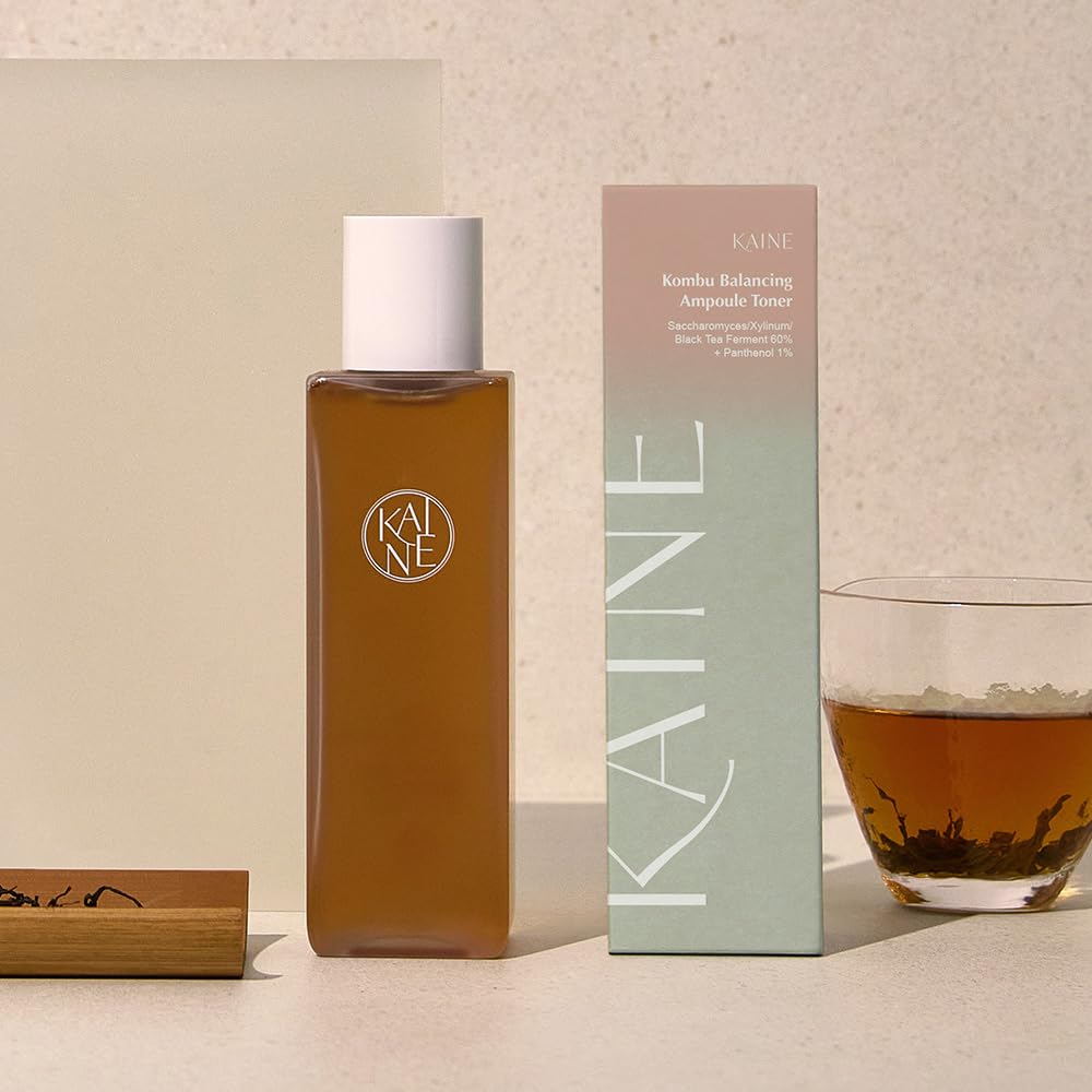 KAINE Kombu Balancing Ampoule Toner for Glass Skin, Deep Hydration & Skin Barrier Strengthening with 1% Panthenol and 60% Fermented Kombu, Korean Skin