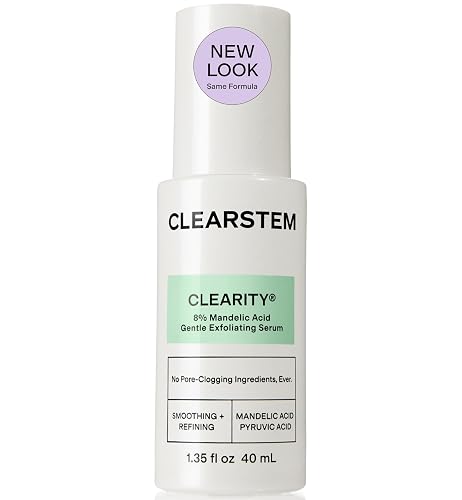 CLEARSTEM - CLEARITY The Blackhead Dissolver Mandelic Acid Serum - Vitamin C, Turmeric, Collagen Boost - All Skin Types - Facial Skin Care Products