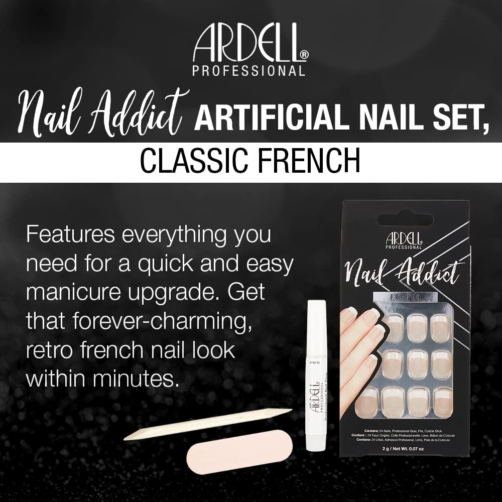 Ardell Nail Addict Artificial Nail Set, Classic French Beauty & Personal Care Ardell