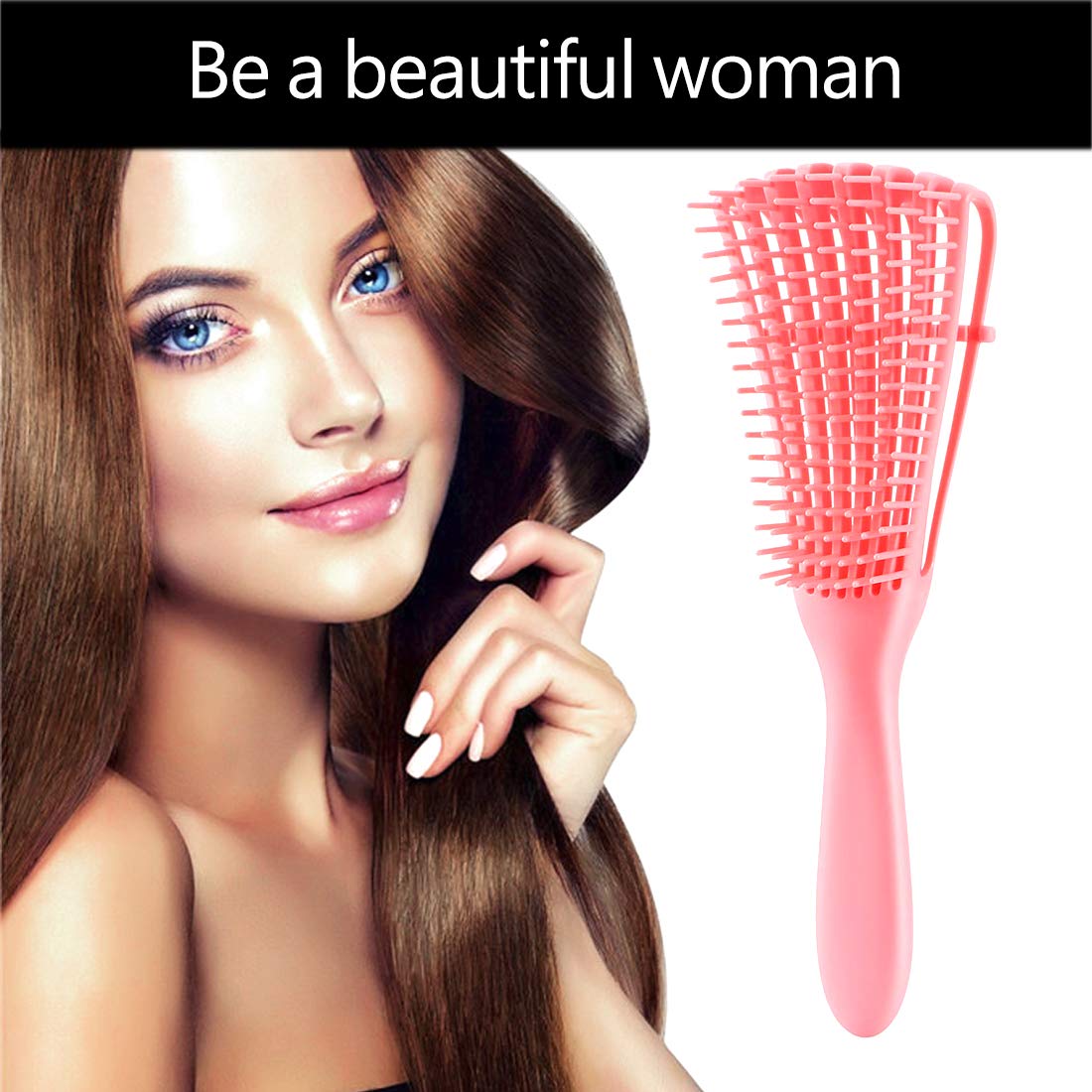 A.DASHER Hair Brush for Women's Afro America/African Hair Textured 3a to 4c, Kinky Wavy/Curly/Coily/Wet/Dry/Oil/Thick/Long Hair, Knots Detangler Scalp