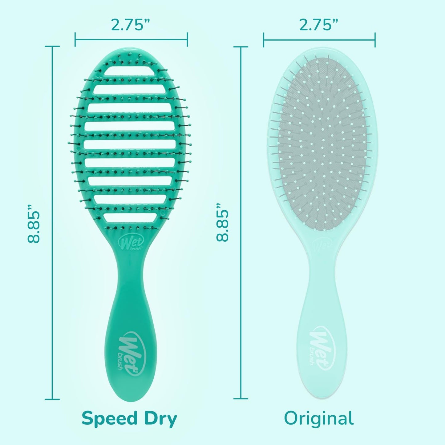 Wet Brush Speed Dry Hair Brush, Amazon Exclusive Aqua, Vented Design & Soft HeatFlex Bristles, Blow Dry Safe, Ergonomic Handle Manages Tangles