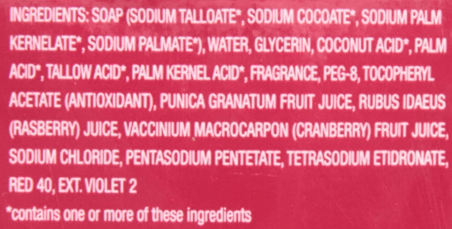 Dial Glycerin Soap Bars with Power Berries, Raspberry, Pomegranate, Cranberry, 12 Oz