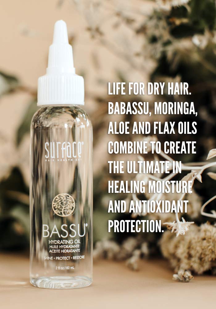 Surface Hair - Bassu Hydrating Oil - Hair Oil with Flax Seed, and Aloe Vera, Moisturize and Hydrate Repair Damaged Hair, Color Safe, 2 Fl Oz Beauty & Personal Care SURFACE