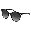 Gucci GG0091S-001-52 Rectangular Sunglasses, Black (Black/Grey), 52