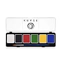 Kraze FX Fundamentals Professional 6 Color Primary Face Paint Palette (6 gm) with Brush - Water Activated, Hypoallergenic, Safe, Non-Toxic Face