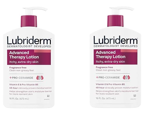 Lubriderm Advanced Therapy Fragrance Free Moisturizing Hand & Body Lotion + Pro-Ceramide with Vitamins E & Pro-Vitamin B5, Intense Hydration for Itchy