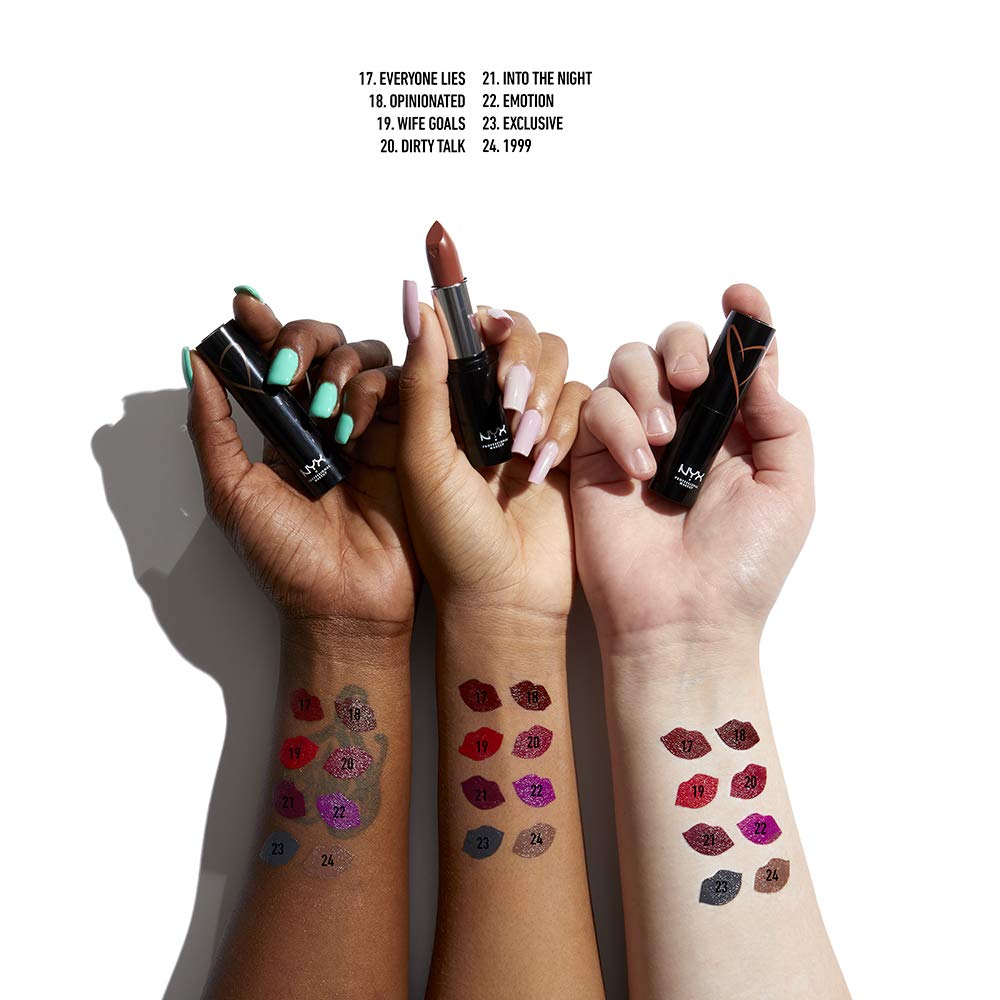 NYX PROFESSIONAL MAKEUP Shout Loud Satin Lipstick, Infused With Shea Butter - Into The Night (Deep Grape)
